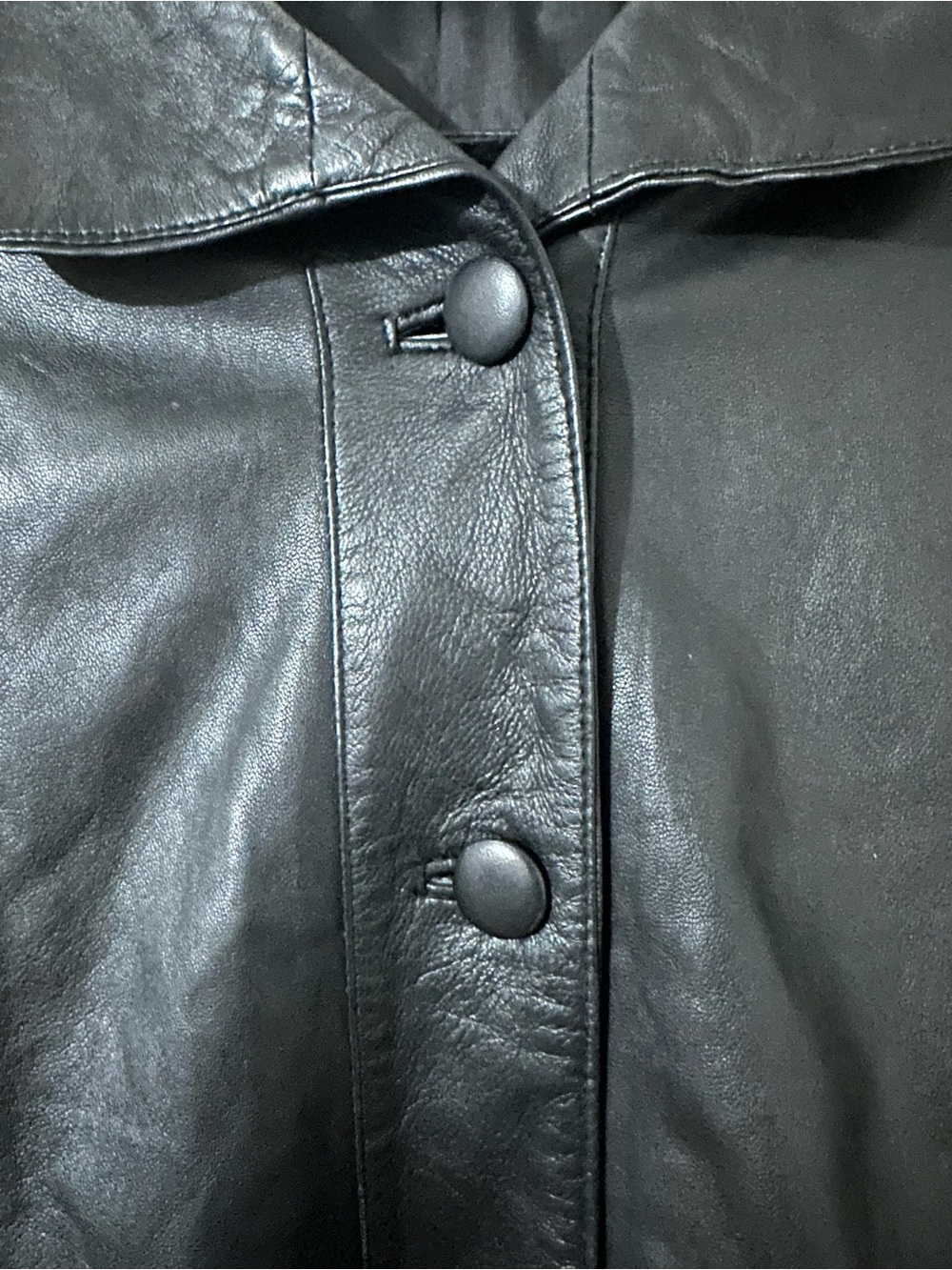 Boutique of Leathers Classic Women's Leather Button-Front Jacket Black Size 16 - Picture 4 of 14